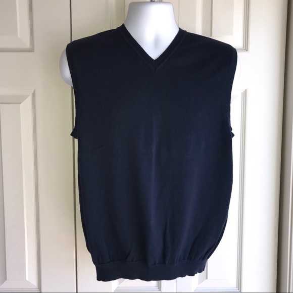 Banana Republic Factory Navy Vest 100% Cotton - Picture 1 of 3